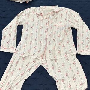Floral Pajamas - Pink & White